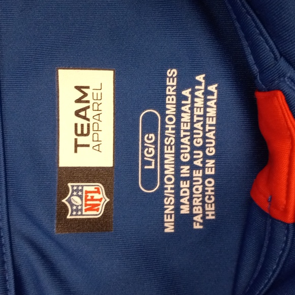 NFL TEAM APPAREL, NY GIANTS, BLUE AND RED SHORTSLEEVE POLO SHIRT - Picture 3 of 10